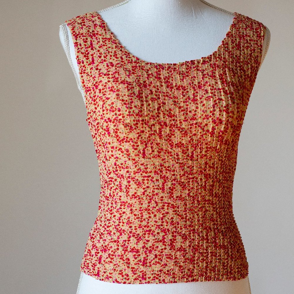 Vintage Crinkle Chiffon Top